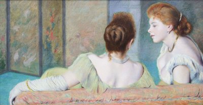 Francouzština:  Causerie
Italsky: Sul divano od Federico Zandomeneghi