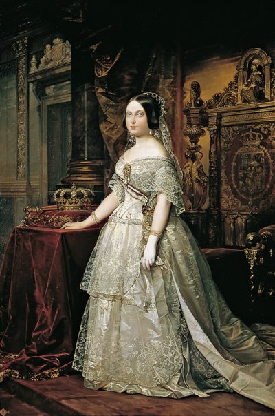 Portrét španělské Isabely II od Federico de Madrazo y Kuntz