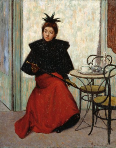 V kavárně, Federico Zandomeneghi (1841-1917), olej na plátně, 41x33 cm od Federigo Zandomeneghi