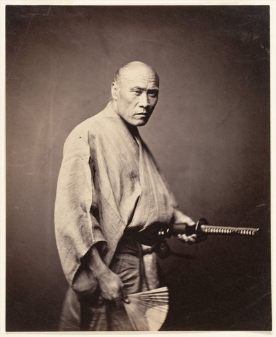 Samurai, Yokohama (1864-65) (albumin Silver Print) od Felice (1825 c.1908) Beato