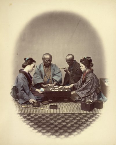 Japonci hrající go od Felice Beato