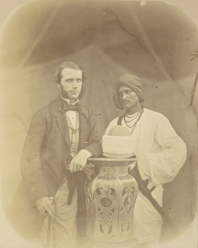Portrét J.D.Forsytha, Esq., C.S. Sec., Vrchního velitele v Oude se svým indickým sluhou od Felice Beato