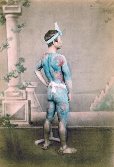 Vytetovaný japonský ženich betto, Japonsko, 1882 od Felice Beato