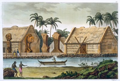 „Hrobka Tamahamah v Kaiakakooa, Sandwich Islands“, c1820-1839 od Felice Campi
