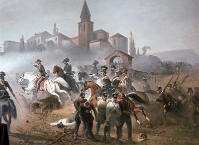 Bitva u Pastrenga, detail pravé strany: útok (olej na plátně) od Felice Cerruti Bauduc