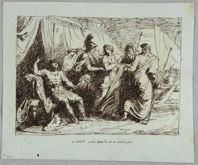 Achilles dává Briseis od Felice Giani
