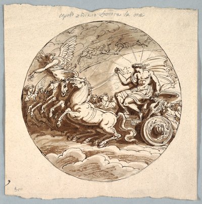 Apollo ve voze s Aurorou a hodinami od Felice Giani