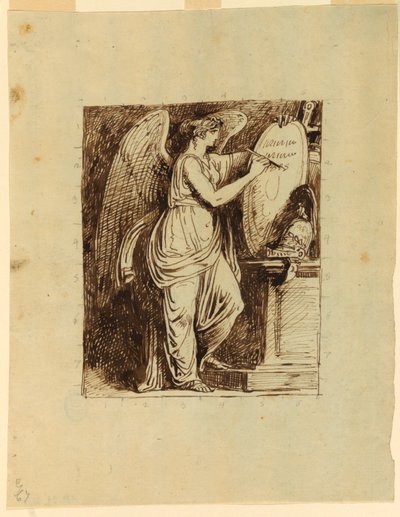 Kresba, Okřídlené vítězství s datem 1805 na štítu, 1805 od Felice Giani