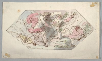 Kresba, Apollón a Dafné, 1796-98 od Felice Giani