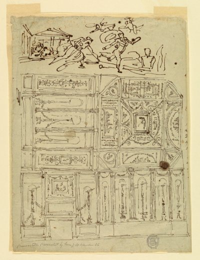 Kresba, Atalanta a Hippomenes, kolem roku 1800 od Felice Giani