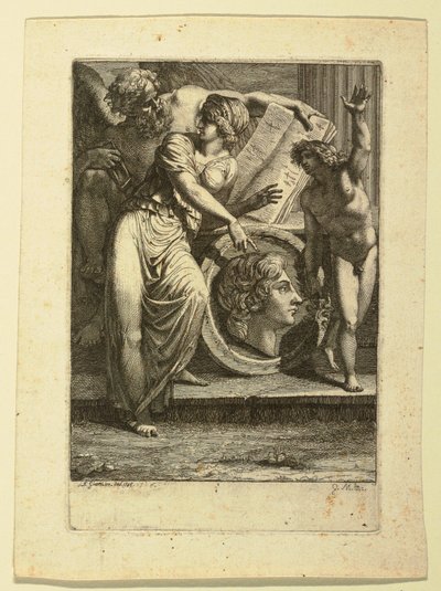 Kresba, lept: Frontispis nebo dedikační strana, 1785 od Felice Giani