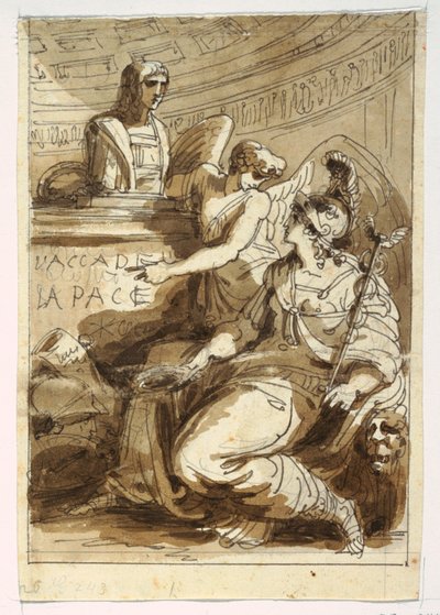 Kresba, Pomník pro Accademia della Pace, 1810-20 od Felice Giani