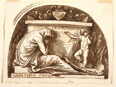 Kresba, Sepulkrální pomník Leonidy Spady, 1815 od Felice Giani