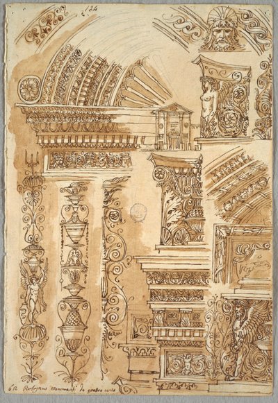 Fasáda Santa Cecilia v Bologni; Architektonické studie od Felice Giani