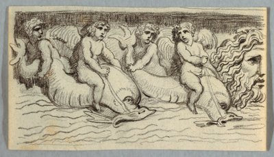 Frieze s delfíny a putto od Felice Giani