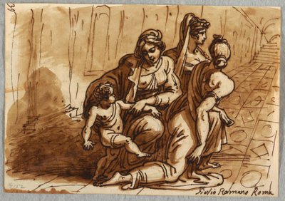 Skupina figurek, Studie daru, po Giulio Romano od Felice Giani