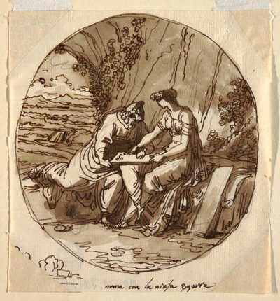 Numa Pompilius a Egeria, Sala di Numa Pompilius, Palazzo Milzetti, Faenza od Felice Giani