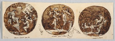 Tři subjekty Bacchus: Bacchus uctíván od Felice Giani
