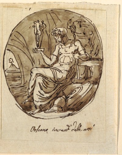Vulcan, Design pro klenutý strop, Sala dei Legislatori, Palazzo Conti-Sinibaldi, Faenza od Felice Giani