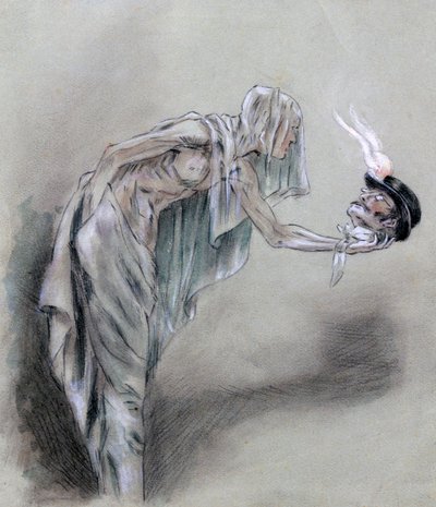 Mezi kolemjdoucími, c1850-1898 od Felicien Joseph Victor Rops