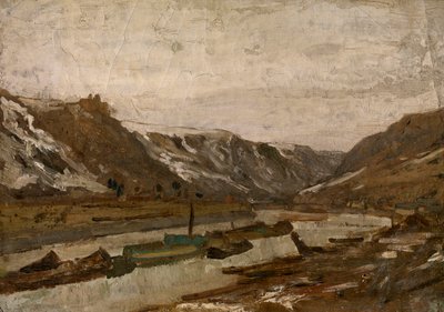 Nákladní čluny v Dinantu od Félicien Rops