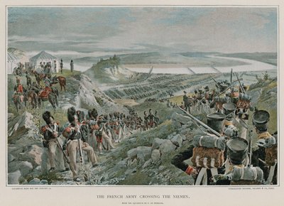 Francouzská armáda překračující Niemen od Felicien baron de Myrbach Rheinfeld
