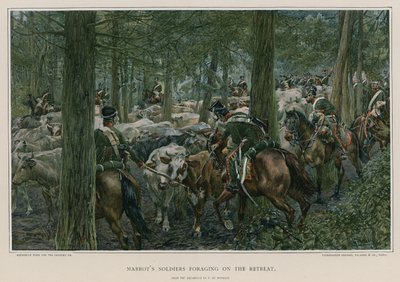 Marbotovi vojáci hledající potravu na ústupu od Felicien baron de Myrbach Rheinfeld