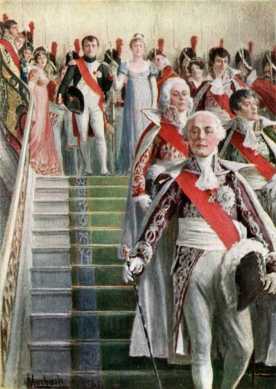 Napoleon a jeho suita odcházejí na mši od Felicien baron de Myrbach Rheinfeld
