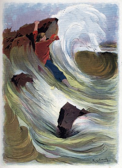 Robinson Crusoe se dokáže přichytit ke skále. od Felicien baron de Myrbach Rheinfeld