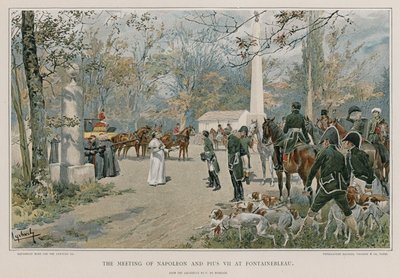 Setkání Napoleona a Pia VII ve Fontainebleau od Felicien baron de Myrbach Rheinfeld