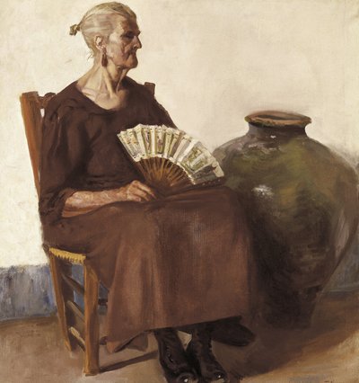 Sedící žena, 20. století (olej na plátně) od Felipe Abarzuza y Rodriguez de Arias
