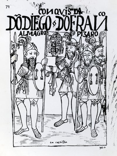 Conquistadors Diego de Almagro a Francisco Pizarro se usmířili v Kastilii od Felipe Huaman Poma de Ayala
