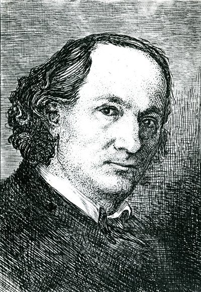 Charles Baudelaire (1821-67) (rytina) (čb foto) od Felix (after) Bracquemond