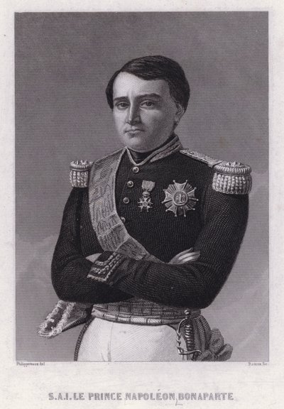 Princ Napoleon Bonaparte, syn Jeronýma, vestfálského krále, nejmladší bratr císaře Napoleona I. (rytina) od Felix (after) Philippoteaux