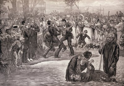 Křest černochů ve Spojených státech, z „The Illustrated London News“, 21. května 1887 (rytina) od Felix (after) Regamey