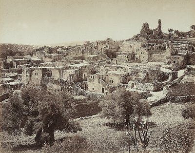Panoramatický pohled na Betánii, starobylé jméno malé vesnice na východní straně Olivetské hory, na silnici, která vede z Jeruzaléma do Jericha od Félix Bonfils