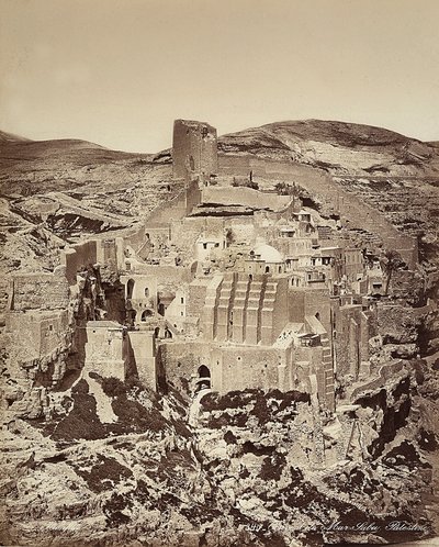 Pohled na klášter Mar Saba v Izraeli od Félix Bonfils