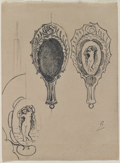 Design pro ruční zrcátko, c. 1900-1902. od Felix Bracquemond