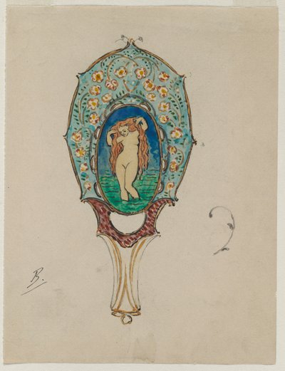 Design pro ruční zrcátko, c. 1900-1902. od Felix Bracquemond