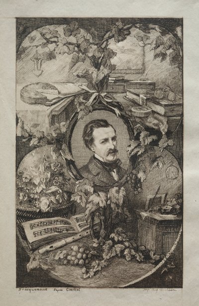 Frontispis pro nová díla Champfleury, Přátelé přírody: Portrét Champfleury, 1859. od Felix Bracquemond