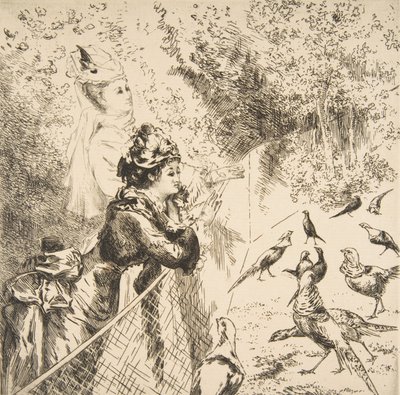 V zoologické zahradě, ca. 1873. od Felix Bracquemond