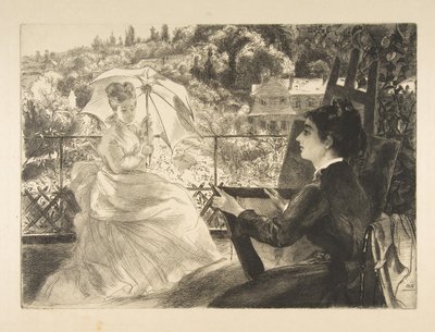 La Terrasse de la VIlla Brancas, 1876. od Felix Bracquemond