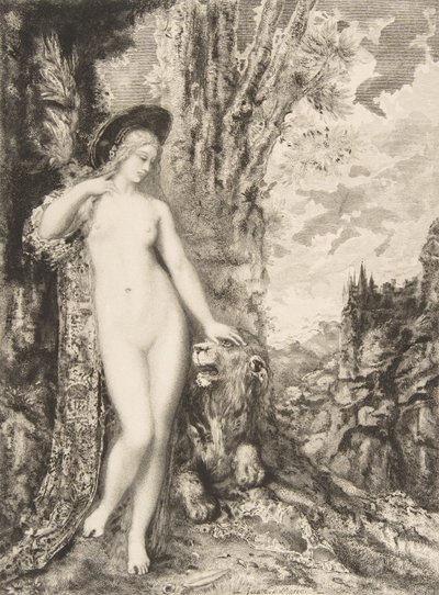 Zamilovaný lev, 1886. od Felix Bracquemond