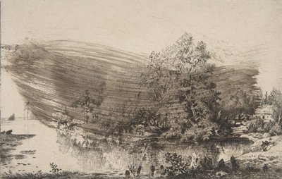 Statek na břehu Oise, 1868. od Felix Bracquemond