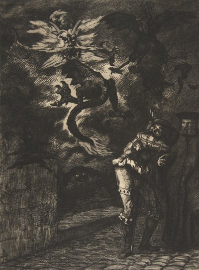 Panurge opouští Raminagrobis, 1854-55. od Felix Bracquemond