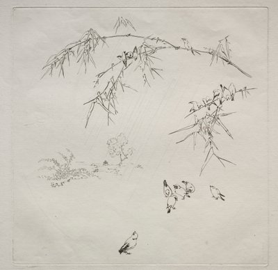 Pařížská služba (služba Haviland): Déšť (č. 10) od Felix Bracquemond