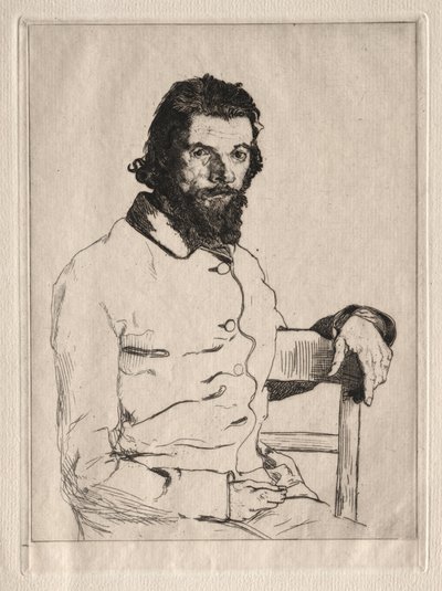Portrét sedící Meryon od Felix Bracquemond
