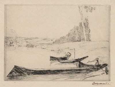 Malé trajekty na břehu Seiny, c. 1858. od Felix Bracquemond