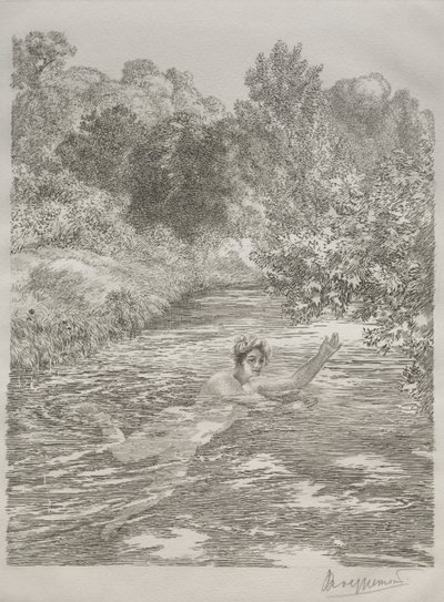 Bather od Felix Bracquemond