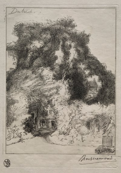 The Garden of the Inn at Dulwich, c. 1870. od Felix Bracquemond